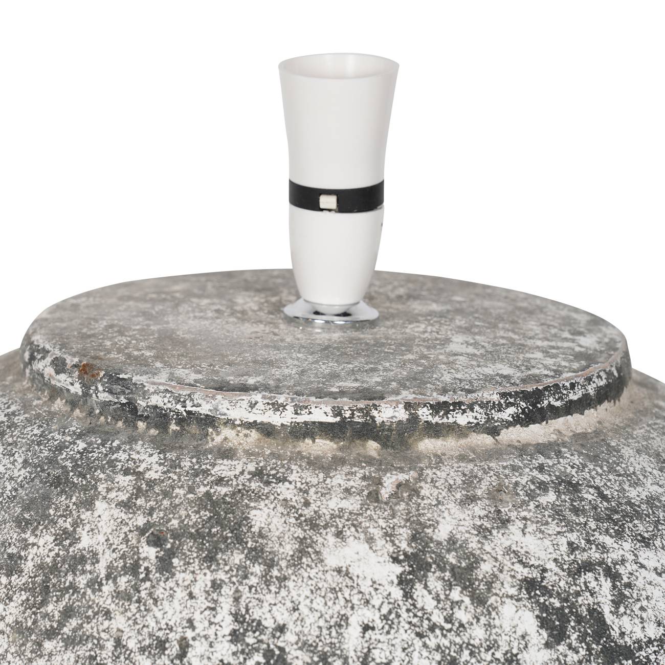 Aged Ceramic Round Table Lamp with Shade